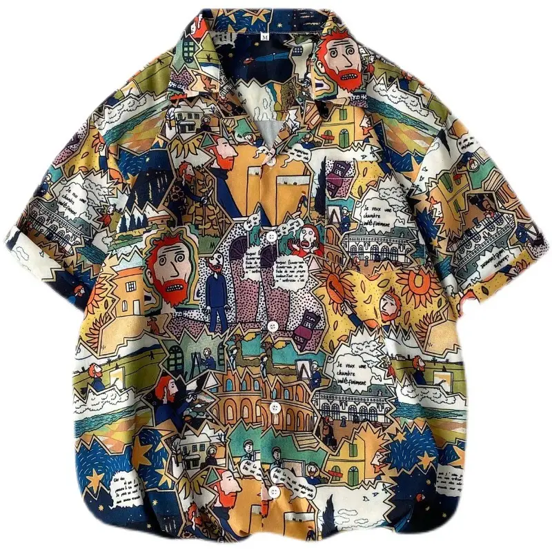 Fashionable Men's Printed American West Coast Shirt