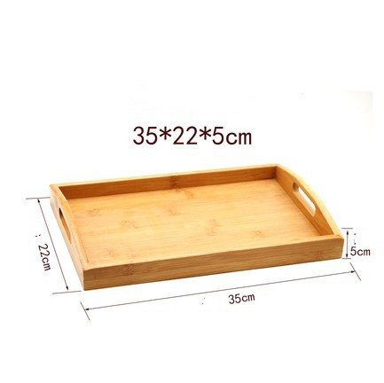 Title 3, Rectangular Double Ear Bamboo Tea Set Tray Rest...