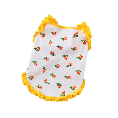 Spring And Summer New Pet Clothing Dog Pet Clothing Suspender Skirt Lace Supply Yellow - Shop at LoveMi