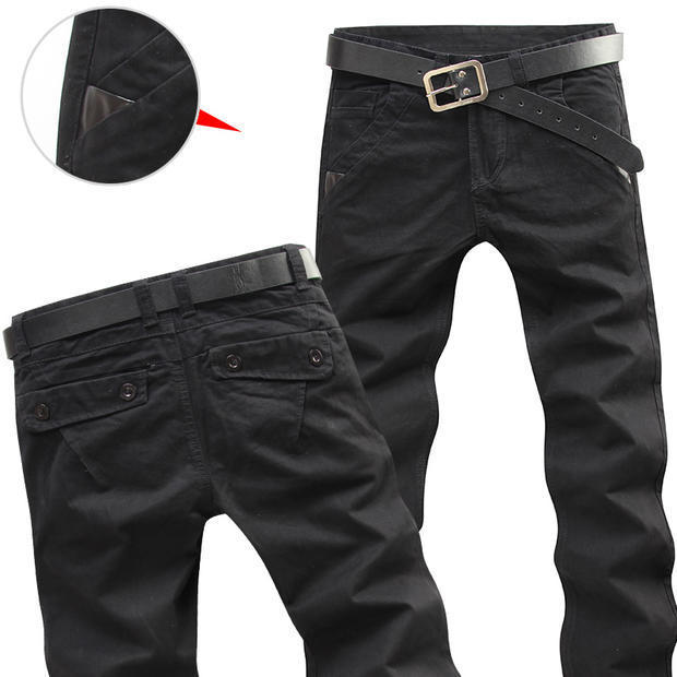 Simple Men's Loose Straight-leg Cotton Casual Pants