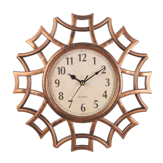 10 Inch Retro Wall Clock Nordic Round Living Room Clock Fashion Wall Clock Gold - Shop at LoveMi