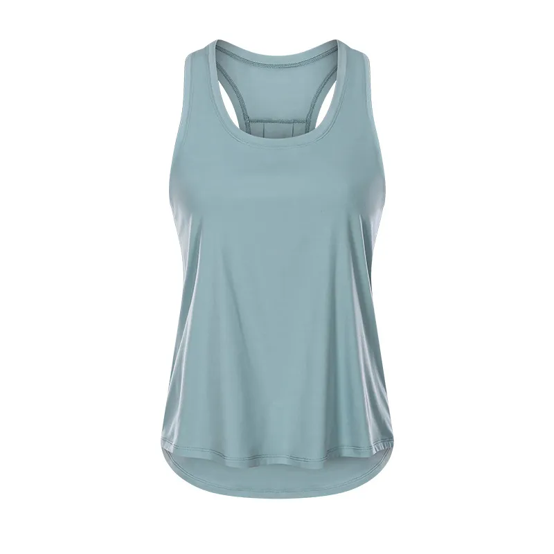 Women's Sports Nude Sleeveless Yoga Uniform Blouse - Blue