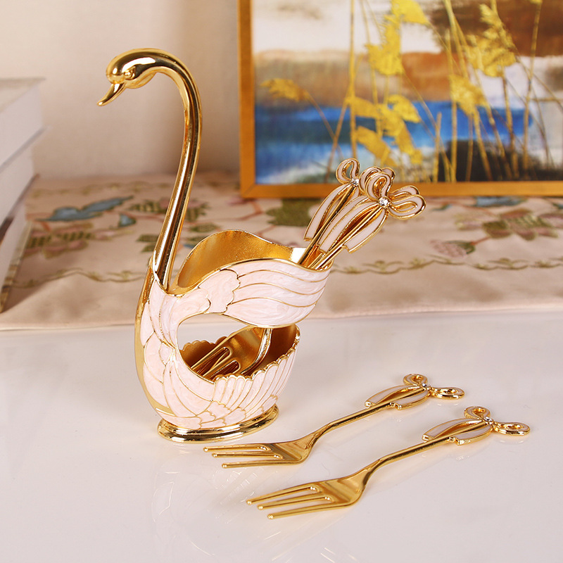 Home Decoration Fruit Cute Swan Dessert Spoon Tableware