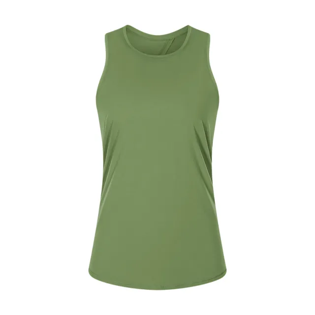 Nude Skin friendly Lace up Vest Women's Bow knot Beauty Back Sports Blouse Yoga Wear Green - Shop at LoveMi