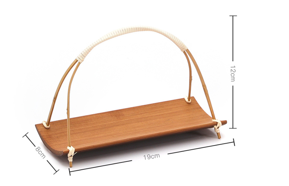 Title 1, Tea Towel Tray Natural Handmade Bamboo Portable...