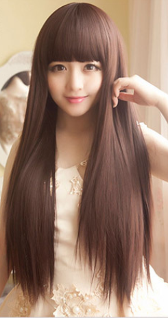 Dark Brown With Bangs