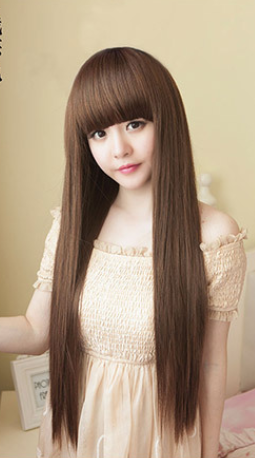 Light Brown Oblique Bangs