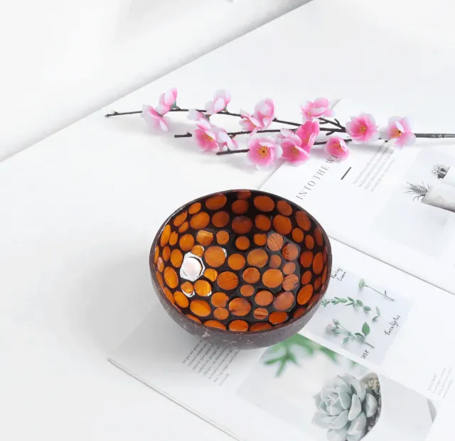 Entrance Key Storage Tray Coconut Shell Bowl Shell Coconut Bowl Orange - Shop at LoveMi