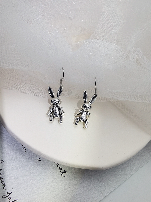 Retro Punk Bunny Earrings, Cold Wind, Advanced Sense