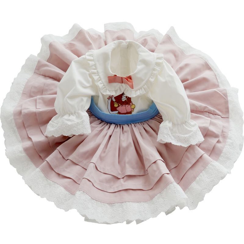 Spanish Princess Dress Girls Children's Long-sleeved Spring And Autumn Dress Baby Birthday Party Skirt
