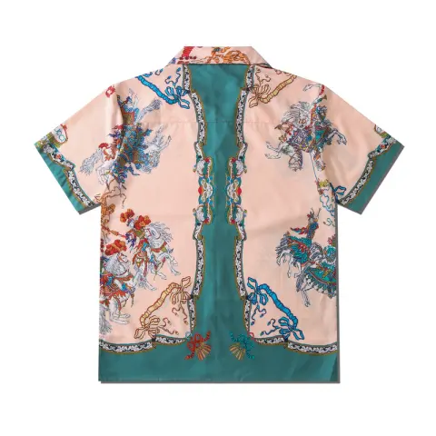 Casual Printed Short Sleeve Shirt Men Street Hawaii Beach