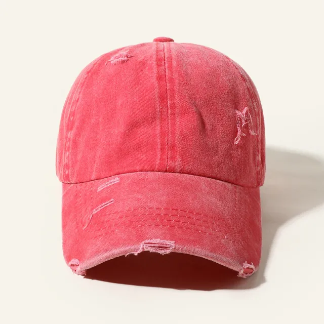 Candy Color Baseball Cap, Retro Washable Hole Cap, Personality Cross Decoration Cap Red - Shop at LoveMi