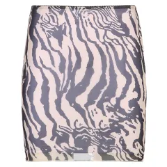 Annual Ring Pattern Printing Sexy High Waist Bag Hip Skirt Skirt - Brown - View 1