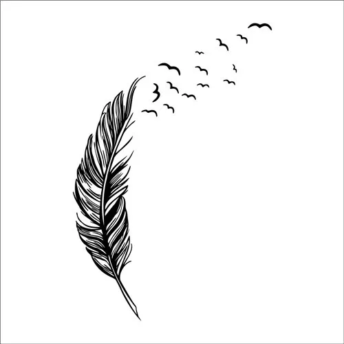 Creative Feather Wall Sticker PVC Decorative Painting Waterproof And Removable Black - Shop at LoveMi