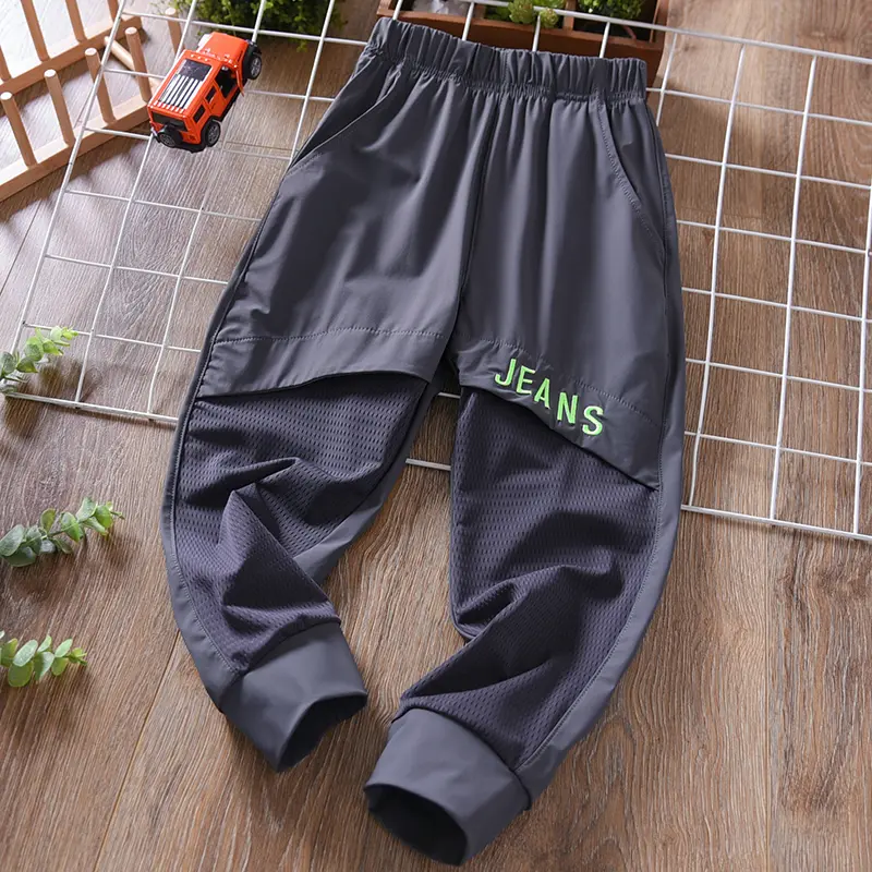 Stitching Mesh High-elastic Sports Pants, Cotton Children's Mosquito Pants
