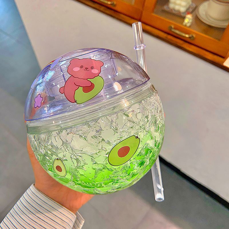 Creative Spherical Straw Cup High-value Student Plastic Cup