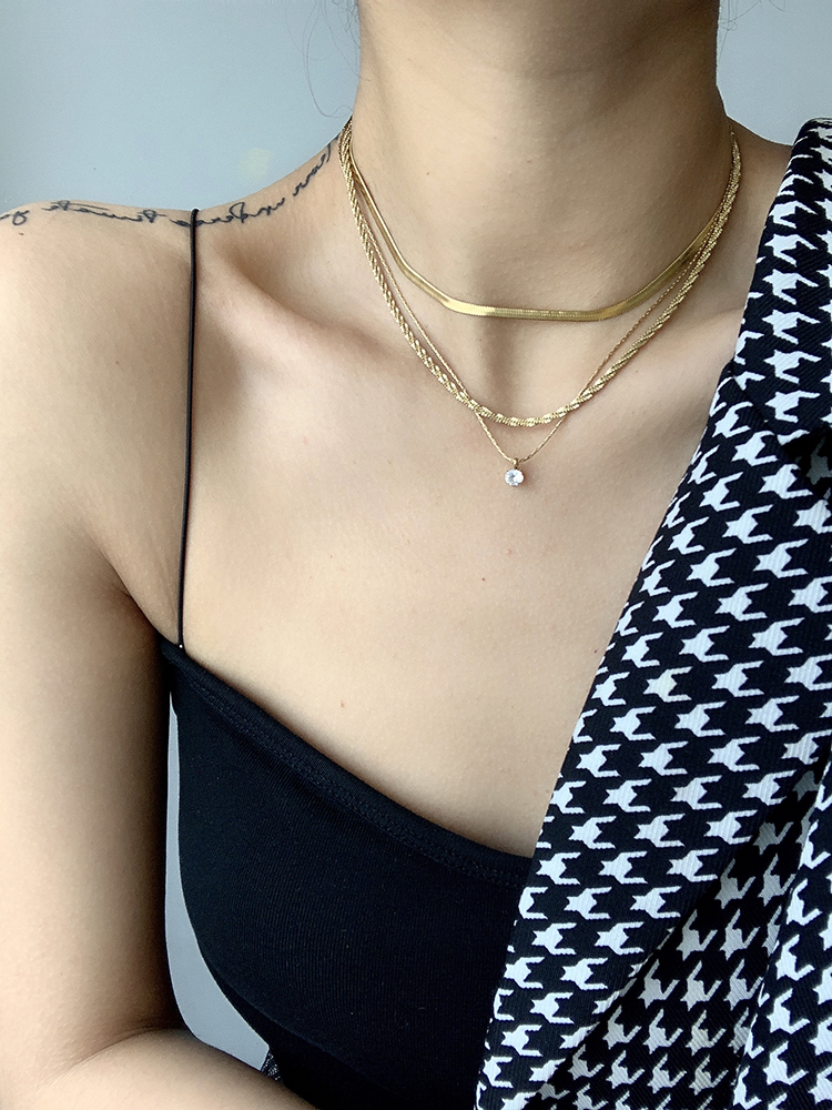 Snake Bone Chain Titanium Steel Necklace High Sense Stacking Clavicle Chain