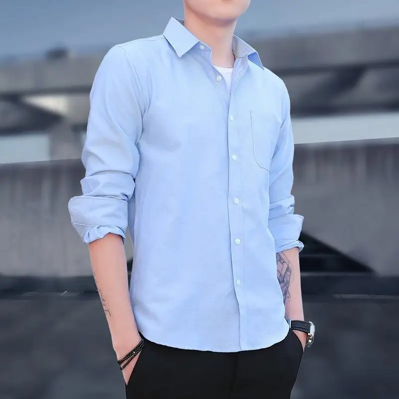 Men's Shirts Slim Fit Casual Long Sleeve Business Men