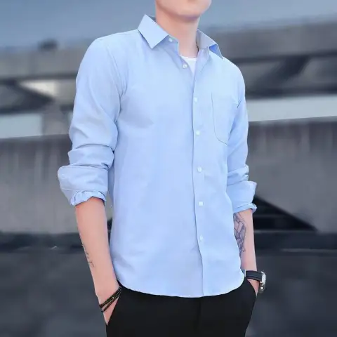 Men's Shirts Slim Fit Casual Long Sleeve Business Men