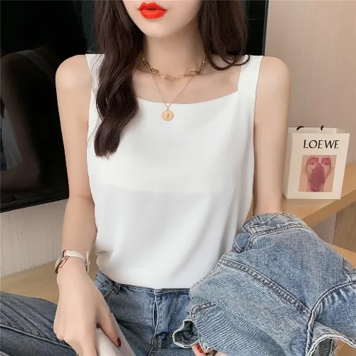New Summer Square Collar To Cover The Belly And Look White - Shop at LoveMi