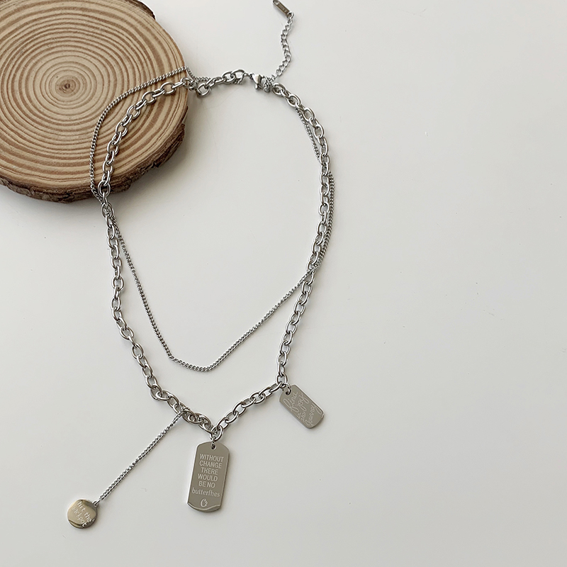 Titanium Steel Ins Multilayer Hip-hop Clavicle Chain