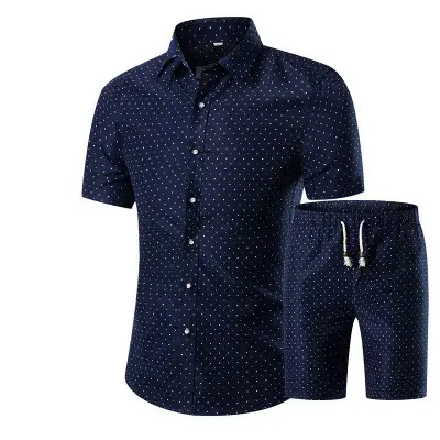 Fashion 3D Printing Men's Casual Short-Sleeved Shirt Suit