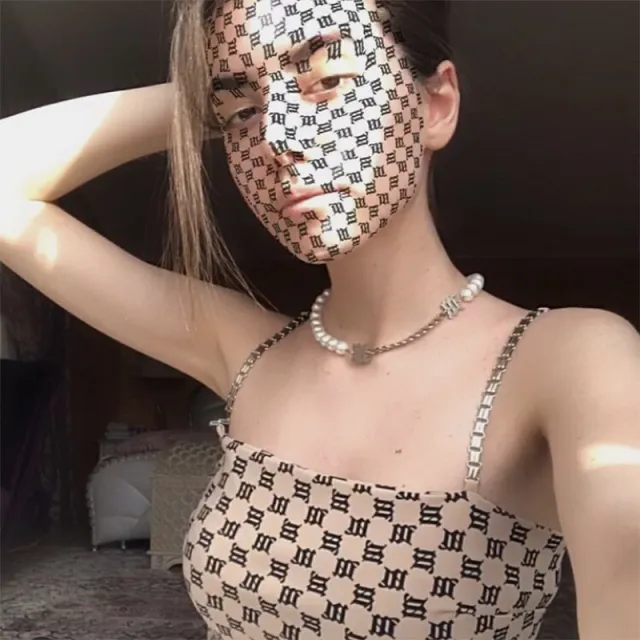 Women's Presbyopia Letter Metal Chain Camisole Photo Color - Shop at LoveMi