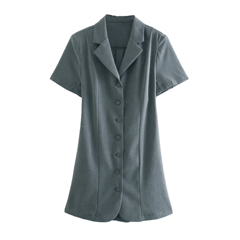 Fashion Temperament Lapel Cutout Casual Dress