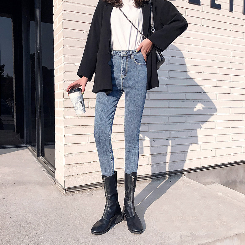 Summer New Korean Style Tight fitting Versatile Nine point Pencil Pants Gray - Shop at LoveMi