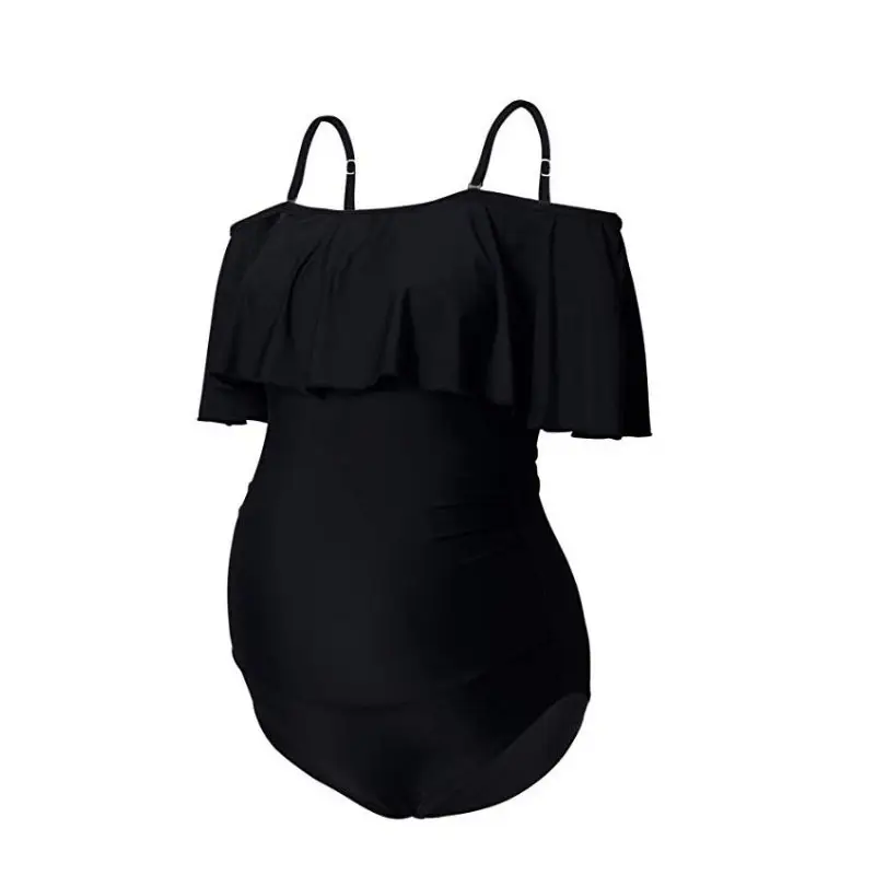 One-piece Pregnant Women's Solid Color Plus Size Flashing European And American Sexy Swimsuit