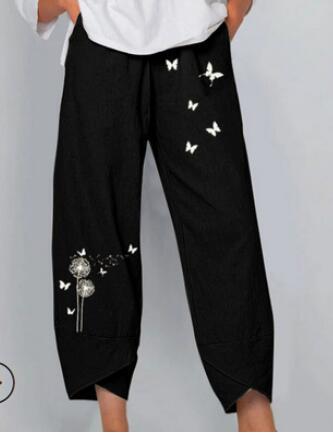 Summer Cotton And Linen Temperament Thin Loose-Fitting Straight-Leg Pants Wide-Leg Pants