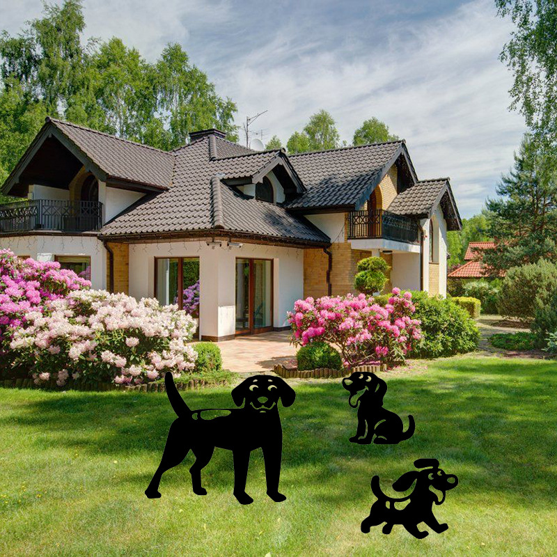 Dog Garden Decoration Lawn Animal Garden Decoration Backyard Lawn Stakes Metal Yard Decor Doge Adornment Gardening Accessories