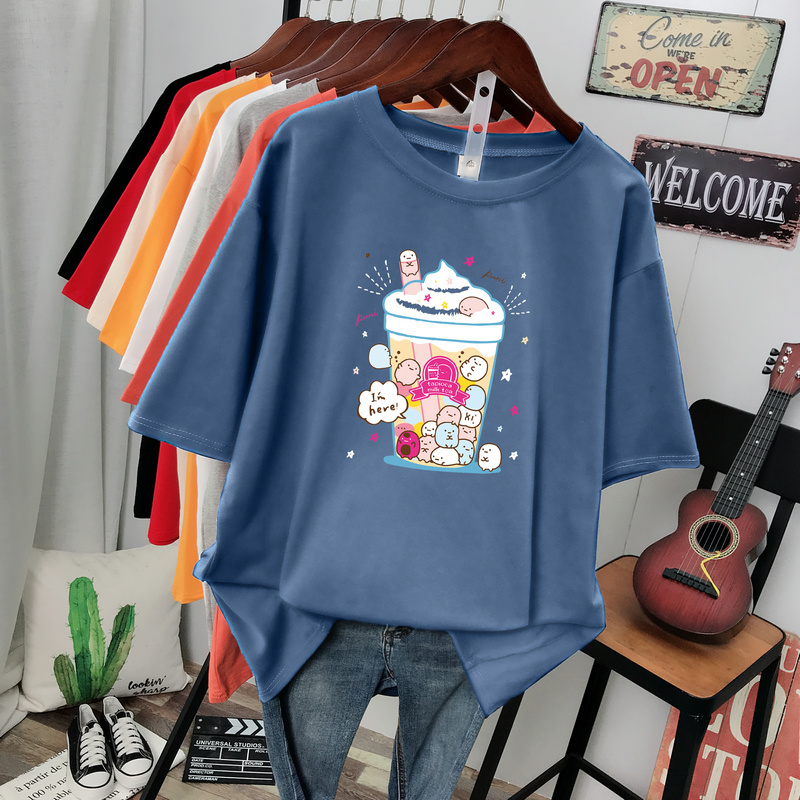 Title 3, Loose Korean Style Cotton Short-Sleeved T-Shirt