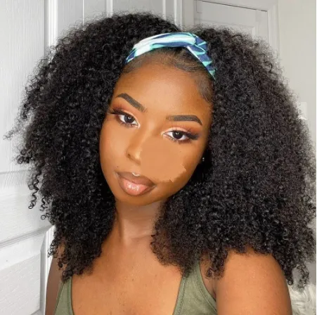 Black Women Non Glue Human Hair Silk Curly Wig Black - Shop at LoveMi