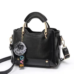 Women Vintage PU Handbag Polyester Handbag - Black - View 1