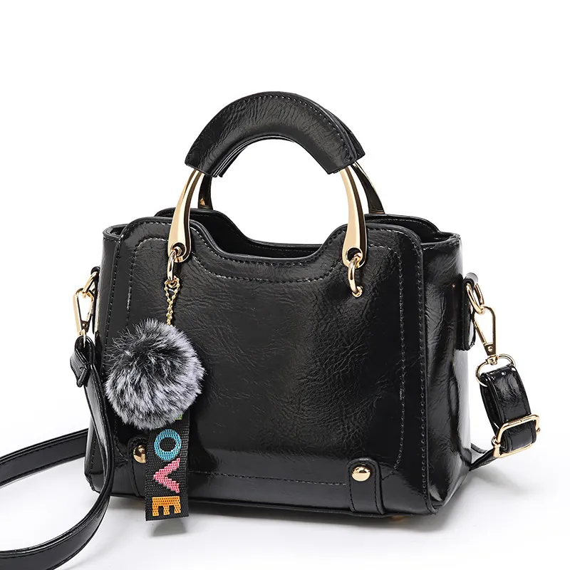 Women Vintage PU Handbag Polyester Handbag - Black