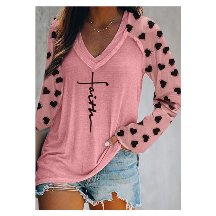 Round Neck Stitching Printed Casual Plus Size T-shirt