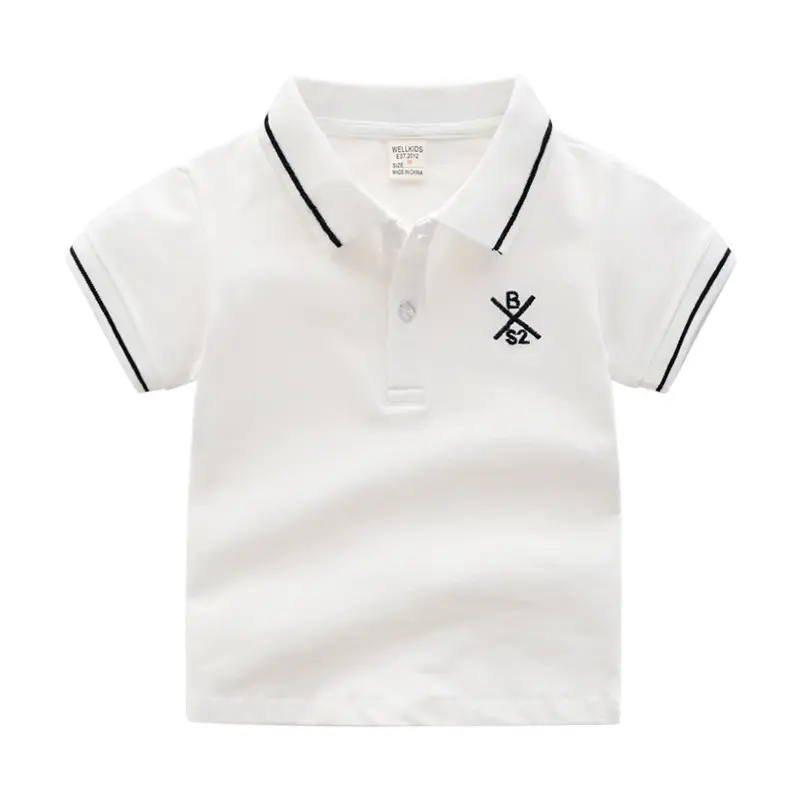 Children's Pure Color Trendy Fan Lapel Casual Short Sleeves
