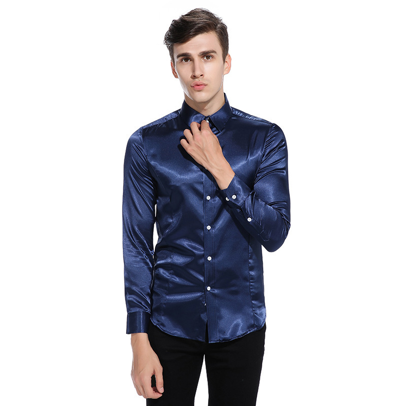 Glossy Casual Lapel Plus Size Shirt