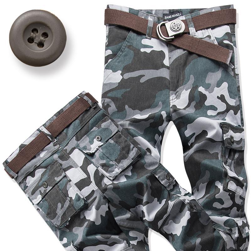 Multi-Pocket Loose High Waist Pants Plus Size