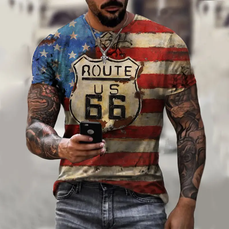 Casual Round Neck Digital Printing Short Sleeves