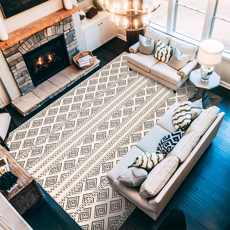 Moroccan Small Area Rug - Living Room Carpet for Coffee Table & Sofa Cushion - Picture 4 of 9