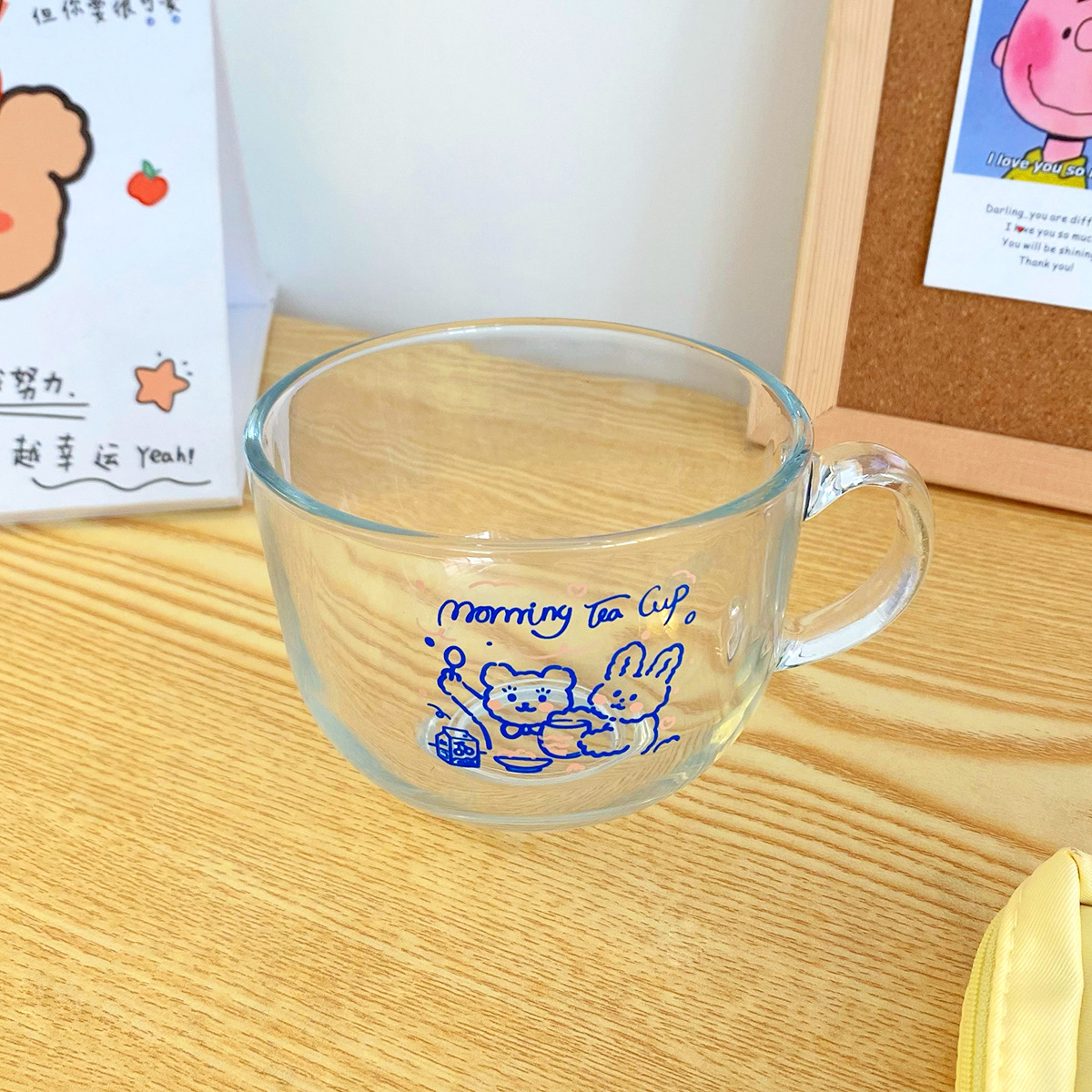 Title 2, Cute Girl Heart Rabbit Breakfast Cup Simple Tra...