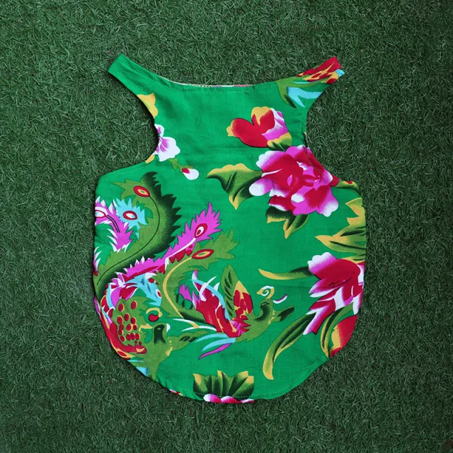 Pet Vest Pug Schnauzer Northeast Ethnic Style Cool And Sunscreen Clothes Green - Shop at LoveMi