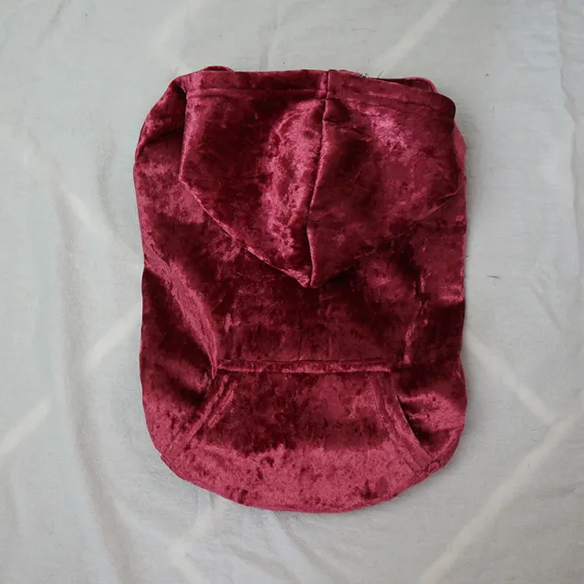 Plush Hooded Sweater For Small Dogs And Cats Autumn And Winter Clothes Red - Shop at LoveMi