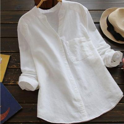 Retro Cotton And Linen Embroidery Loose Casual Shirt — image 1