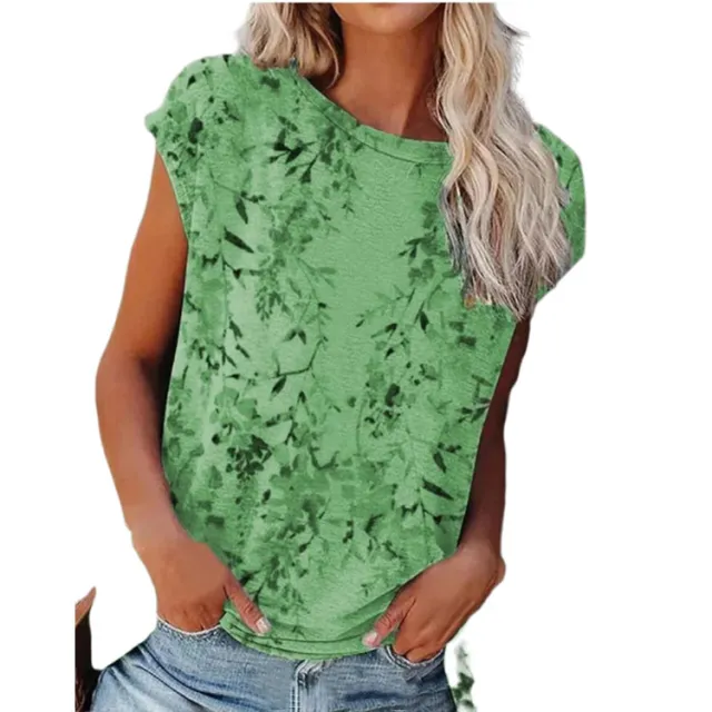 Four color Printed Short sleeved T shirt Green - Shop at LoveMi