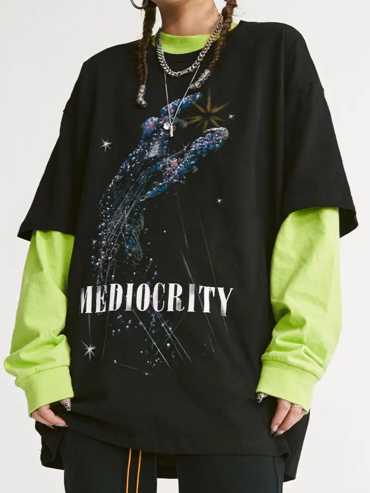 Starry Sky Spotted Palm Print Short Sleeves