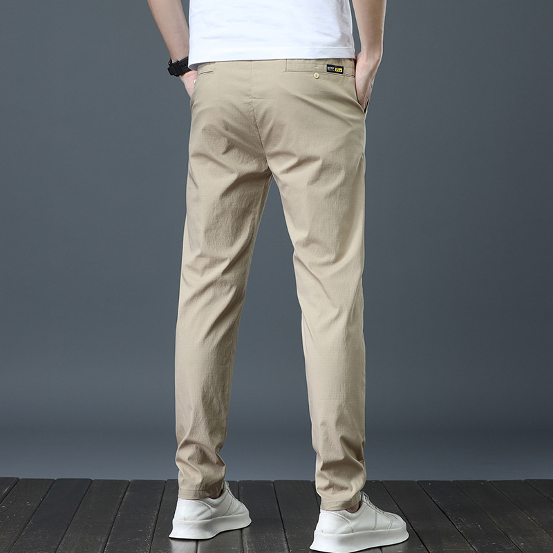 Title 4, Mens Straight Leg Solid Color Casual Trousers ...