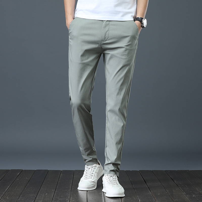 Title 2, Mens Straight Leg Solid Color Casual Trousers ...